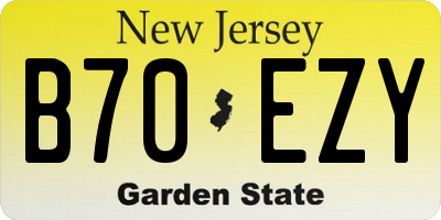 NJ license plate B70EZY
