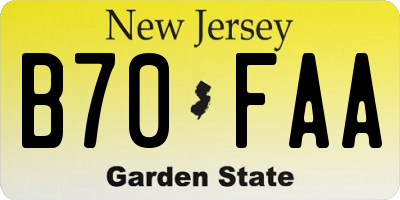 NJ license plate B70FAA