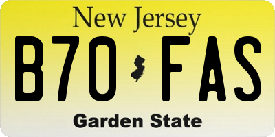 NJ license plate B70FAS
