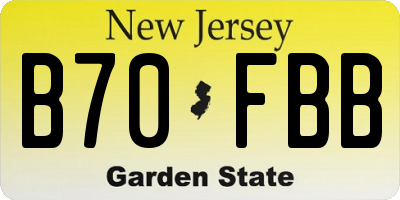 NJ license plate B70FBB