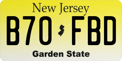 NJ license plate B70FBD