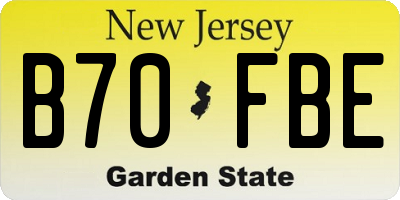 NJ license plate B70FBE