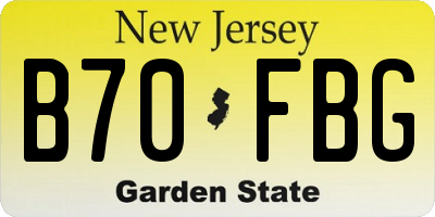 NJ license plate B70FBG
