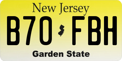 NJ license plate B70FBH