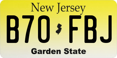 NJ license plate B70FBJ