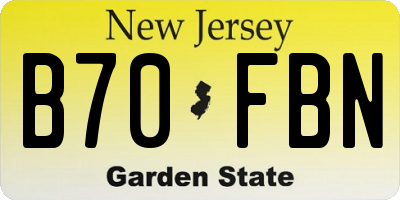 NJ license plate B70FBN