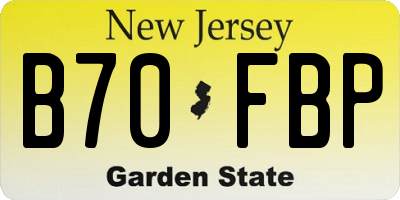 NJ license plate B70FBP
