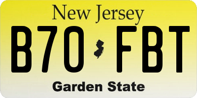 NJ license plate B70FBT