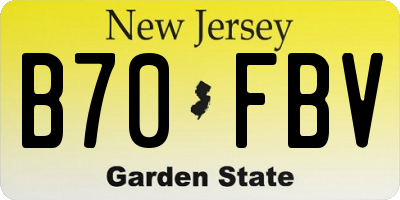 NJ license plate B70FBV