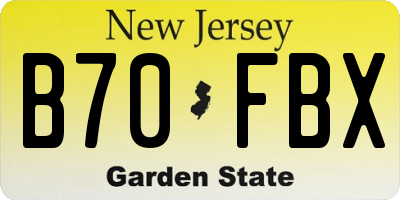 NJ license plate B70FBX
