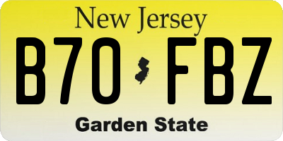 NJ license plate B70FBZ
