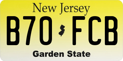 NJ license plate B70FCB