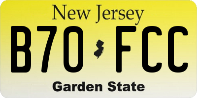 NJ license plate B70FCC