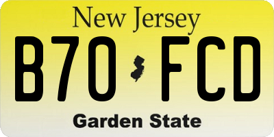 NJ license plate B70FCD