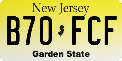 NJ license plate B70FCF