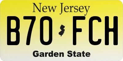 NJ license plate B70FCH