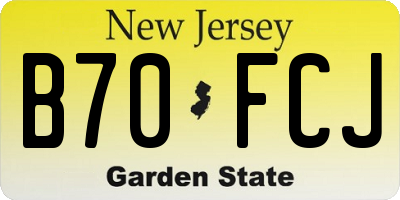 NJ license plate B70FCJ
