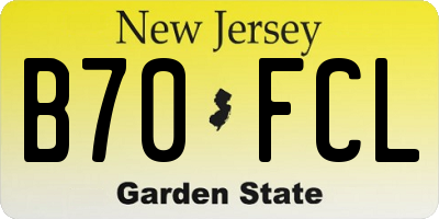 NJ license plate B70FCL