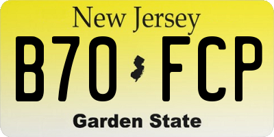 NJ license plate B70FCP