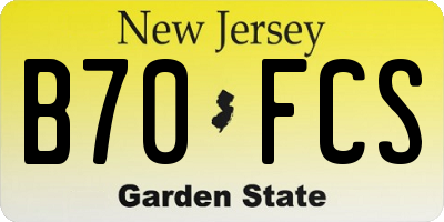 NJ license plate B70FCS