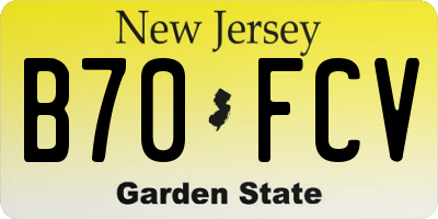 NJ license plate B70FCV