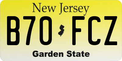 NJ license plate B70FCZ