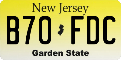 NJ license plate B70FDC