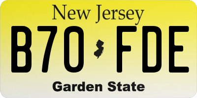 NJ license plate B70FDE
