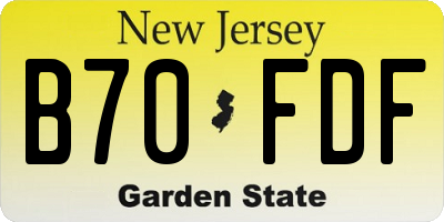 NJ license plate B70FDF