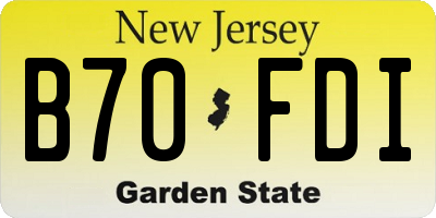 NJ license plate B70FDI