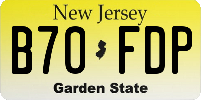NJ license plate B70FDP