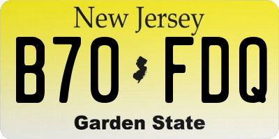 NJ license plate B70FDQ