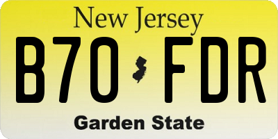 NJ license plate B70FDR