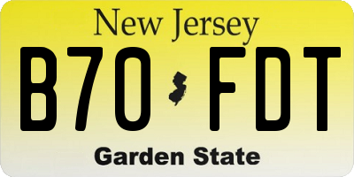 NJ license plate B70FDT
