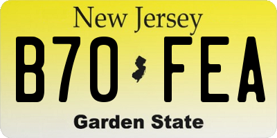 NJ license plate B70FEA
