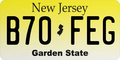 NJ license plate B70FEG