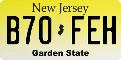 NJ license plate B70FEH