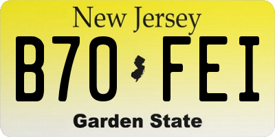 NJ license plate B70FEI