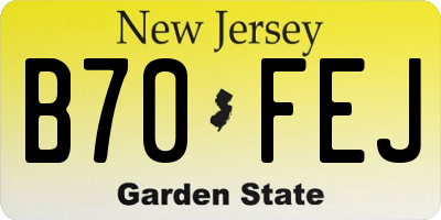 NJ license plate B70FEJ