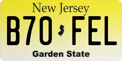 NJ license plate B70FEL