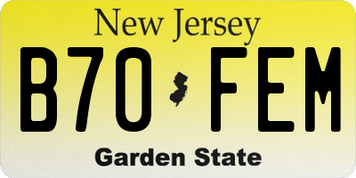 NJ license plate B70FEM