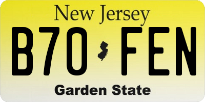 NJ license plate B70FEN