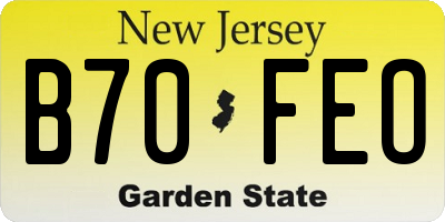 NJ license plate B70FEO