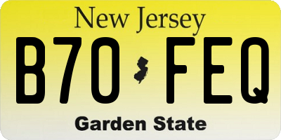 NJ license plate B70FEQ