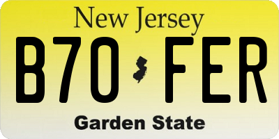 NJ license plate B70FER