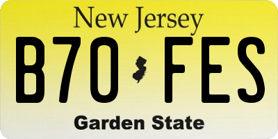 NJ license plate B70FES