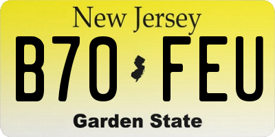 NJ license plate B70FEU