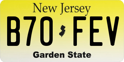 NJ license plate B70FEV