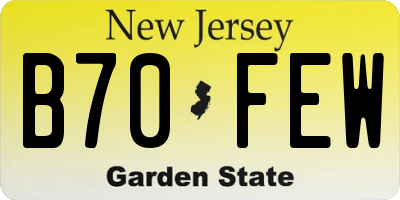 NJ license plate B70FEW