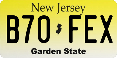 NJ license plate B70FEX